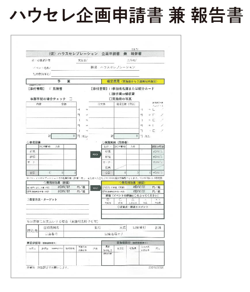ハウセレ企画申請書 兼 報告書